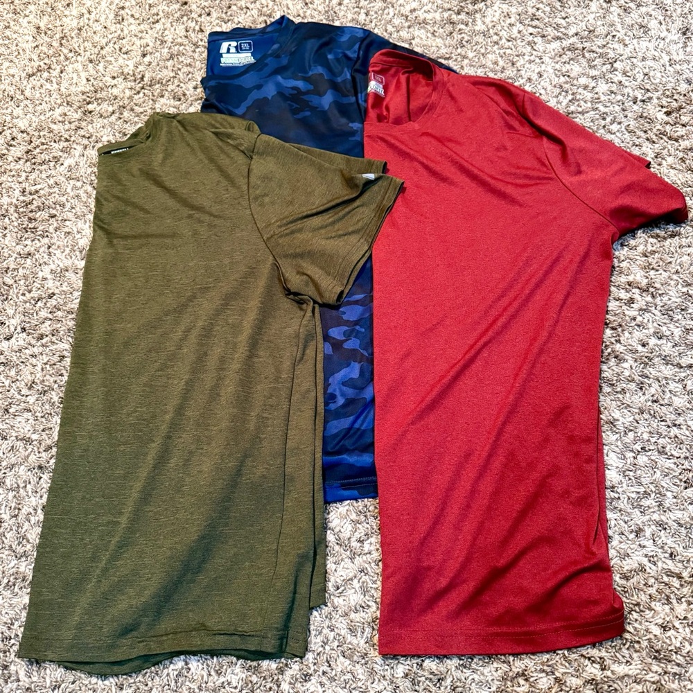 Russell Athletic Short Sleeve Tees - Green, Blue, Red